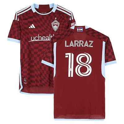 Oliver Larraz Colorado Rapids Autographed Match-Used #18 Maroon adidas Jersey from the 2024 MLS Season - Size M