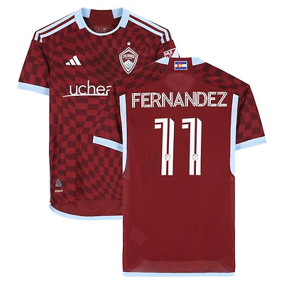 Omir Fernandez Colorado Rapids Autographed Match-Used #11 Maroon adidas Jersey from the 2024 MLS Season - Size S