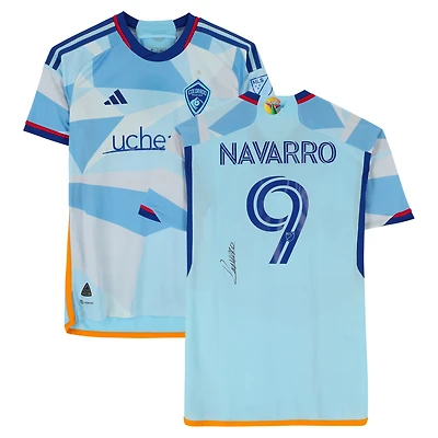 Rafael Navarro Colorado Rapids Autographed Match-Used #9 Blue adidas Jersey from the 2024 MLS Season - Size M