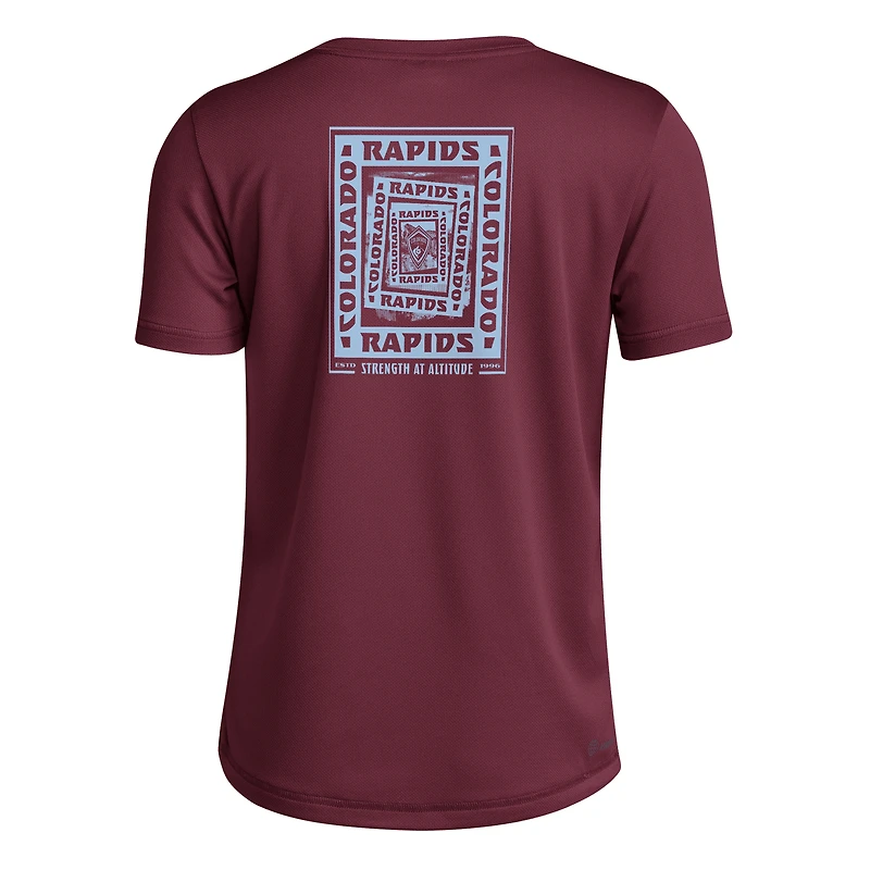 T-shirt cache-cœur local adidas rouge Colorado Rapids pour jeunes