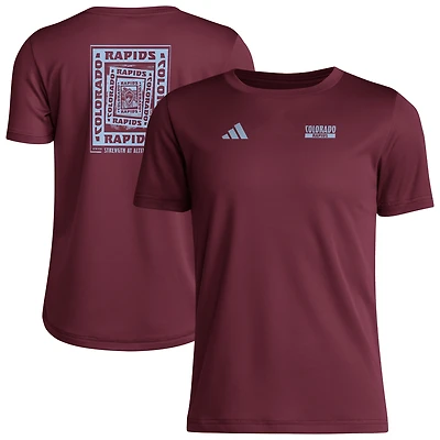 T-shirt cache-cœur local adidas rouge Colorado Rapids pour jeunes