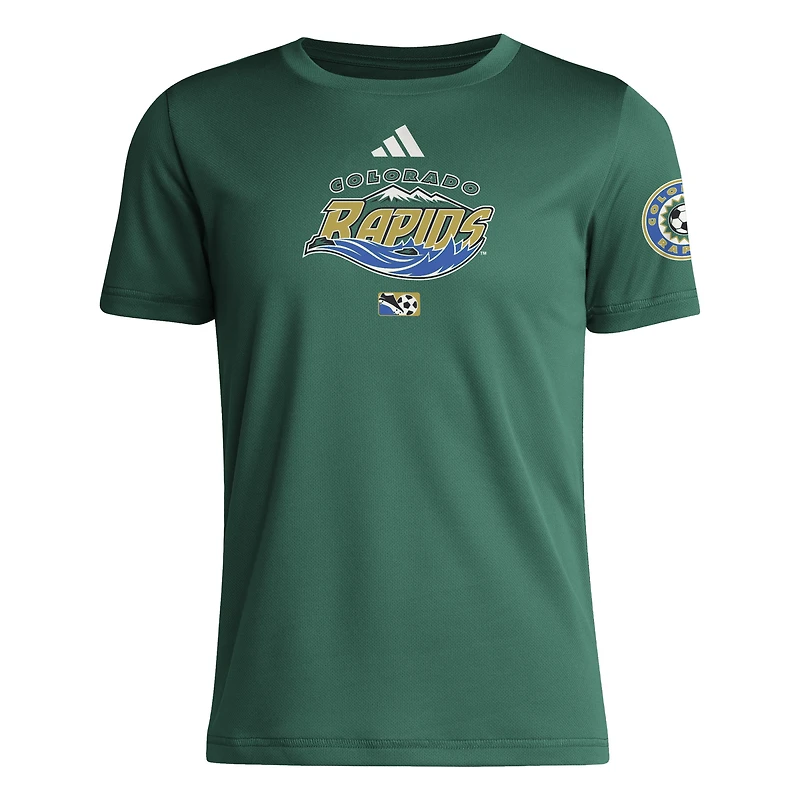 T-shirt adidas vert pour jeunes Colorado Rapids 2025 Archive Collection Jersey Hook