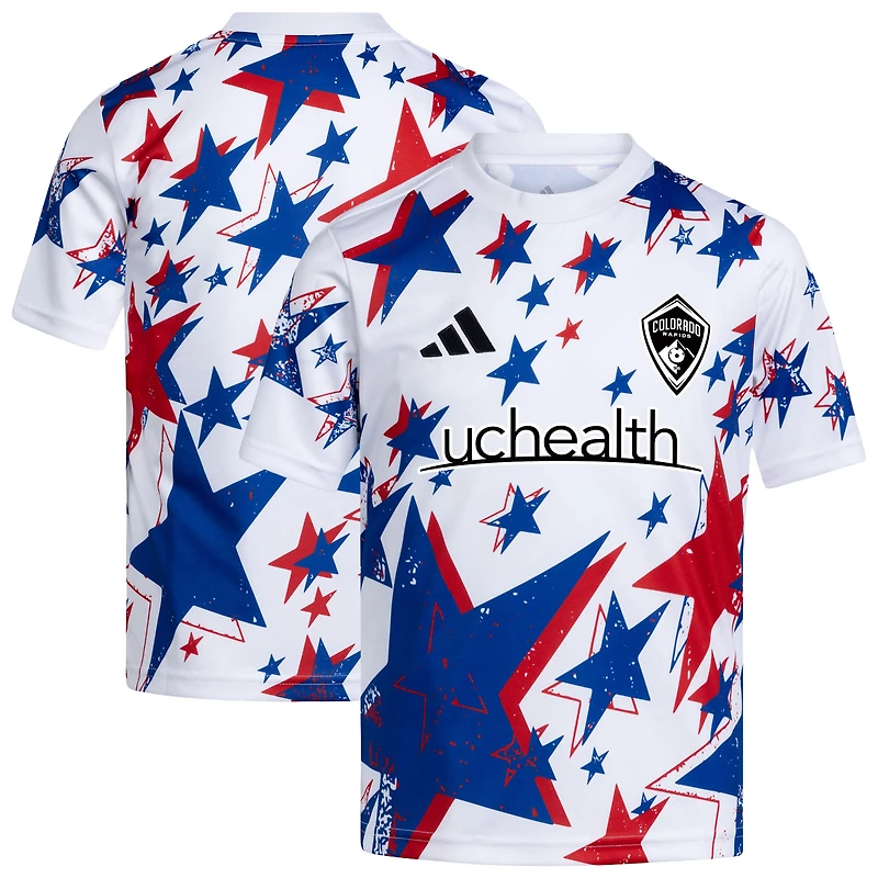 Youth adidas White Colorado Rapids 2026 Americana Pre-Match Jersey
