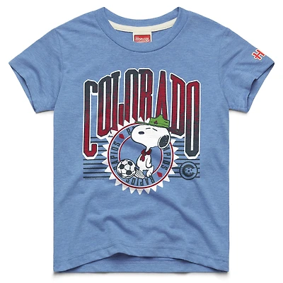 T-shirt graphique tri-blend bleu clair Colorado Rapids MLS x Peanuts Snoopy pour jeunes