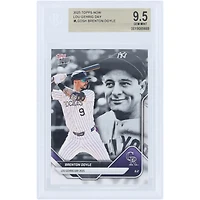 Carte Brenton Doyle Colorado Rockies 2025 Topps Now Lou Gehrig Day #LGD-SH authentifiée BGS 9.5