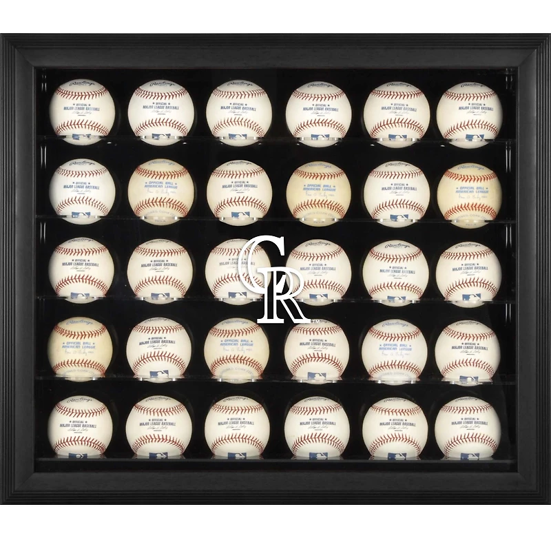 Colorado Rockies (2017 - Present) Logo Black Framed 30-Ball Display Case