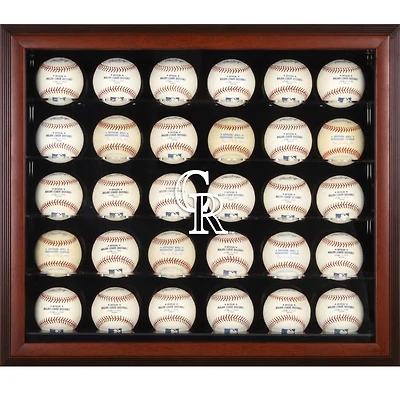 Colorado Rockies (2017 - Present) Logo Mahogany Framed 30-Ball Display Case