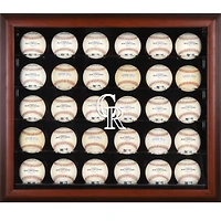 Colorado Rockies (2017 - Present) Logo Mahogany Framed 30-Ball Display Case