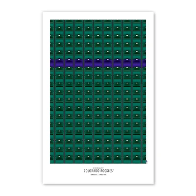 Affiche de stade minimaliste Colorado Rockies Coors Field 11'' x 17 '' Impression artistique