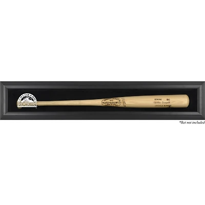 Vitrine murale pour batte individuelle avec logo des Colorado Rockies, cadre noir, vitrine pour un seul bâton