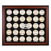 Colorado Rockies Logo Mahogany Framed 30-Ball Display Case