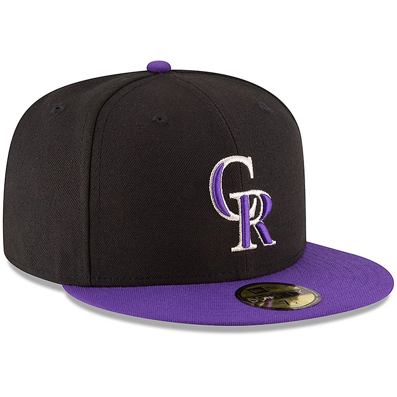 Colorado Rockies New Era Authentic Collection On Field 59FIFTY - Fitted Structured Hat Black/Purple