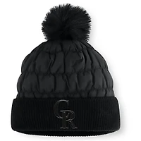 Fanatics Black Colorado Rockies Nightcap Cuffed Knit Hat with Pom