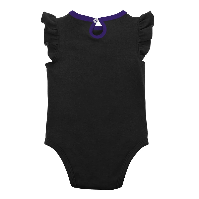 Girls Newborn & Infant Black/Heather Gray Colorado Rockies Little Fan Two-Pack Bodysuit Set
