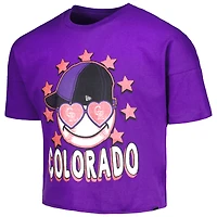 T-shirt à demi-manches violet Colorado Rockies Team New Era pour jeune fille