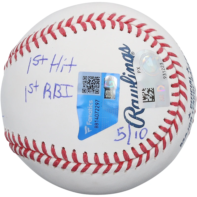 Balle de baseball autographiée par Hunter Goodman des Colorado Rockies avec plusieurs inscriptions - Édition limitée à 10 exemplaires