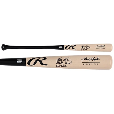 Hunter Goodman Colorado Rockies Autographed Black/Tan Rawlings Pro Bat with "MLB Debut 8/27/23" Inscription