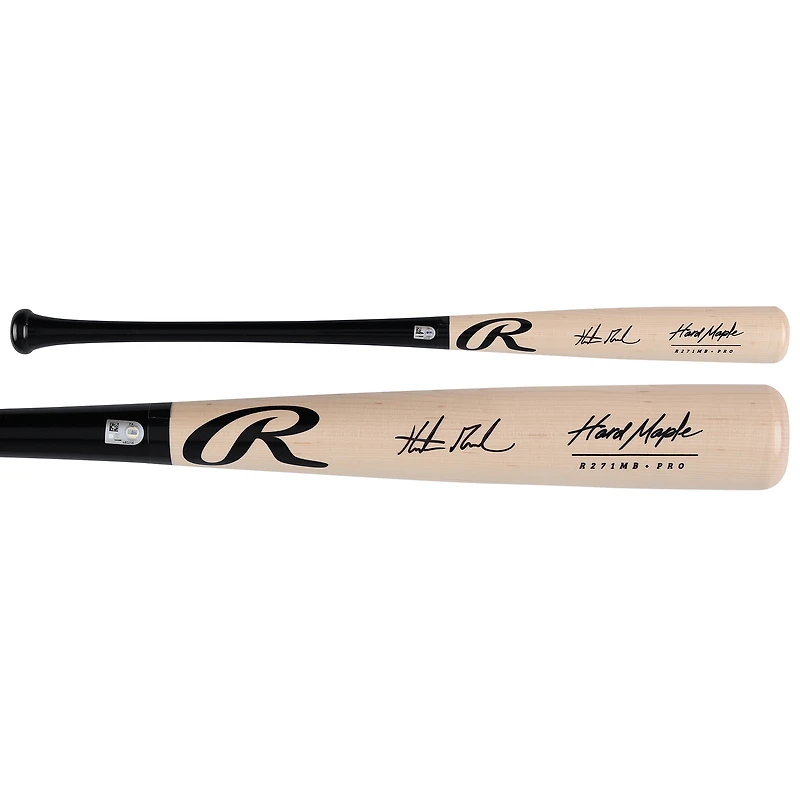 Hunter Goodman Colorado Rockies Autographed Black/Tan Rawlings Pro Bat