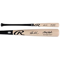 Batte Rawlings Pro noire et beige autographiée par Hunter Goodman des Colorado Rockies