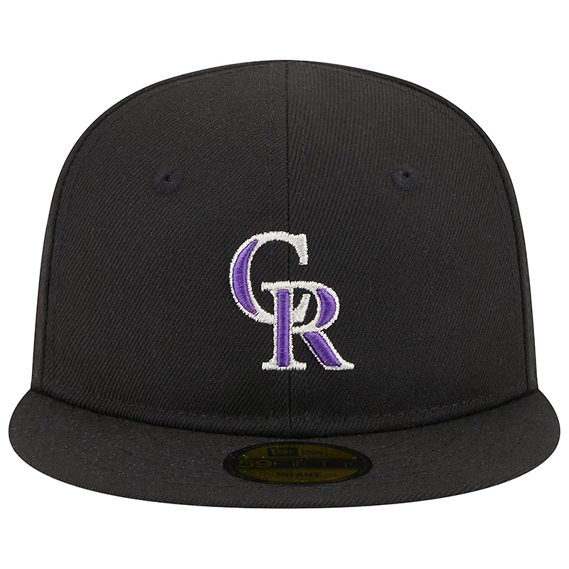 Casquette New Era Colorado Rockies My First 59FIFTY ajustée noire pour bébé