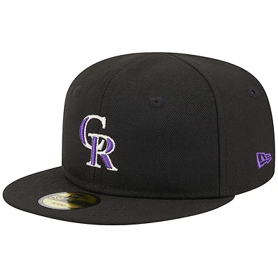 Casquette New Era Colorado Rockies My First 59FIFTY ajustée noire pour bébé