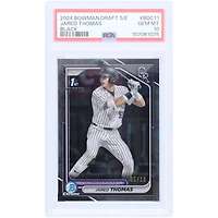 Jared Thomas Colorado Rockies 2024 Bowman Chrome Sapphire 1st Bowman Black #BDC-11 #5/10 PSA Authenticated 10 Card