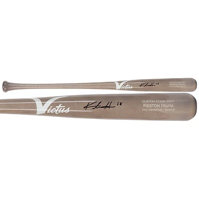 Keston Hiura Colorado Rockies Autographed Silver Victus Game Model Bat 