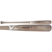 Bâton de match Victus argenté autographié par Keston Hiura des Rockies du Colorado
