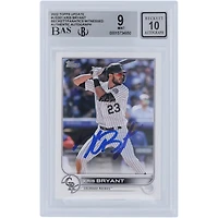 Carte autographiée Topps Update 2022 #US301 Beckett Fanatics Witnessed Authenticated 9/10 de Kris Bryant Colorado Rockies