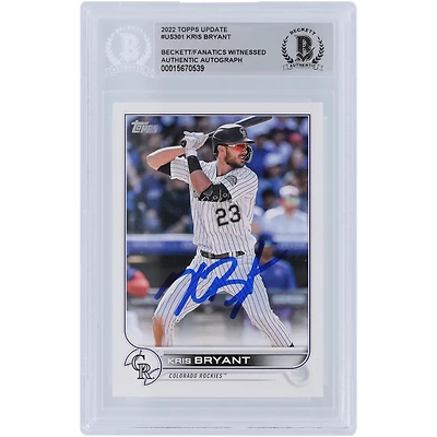 Carte authentifiée autographiée par Kris Bryant Colorado Rockies 2022 Topps Update #US301 Beckett Fanatics Witnessed