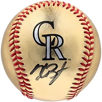Kris Bryant Colorado Rockies Autographed Gold Leather Baseball