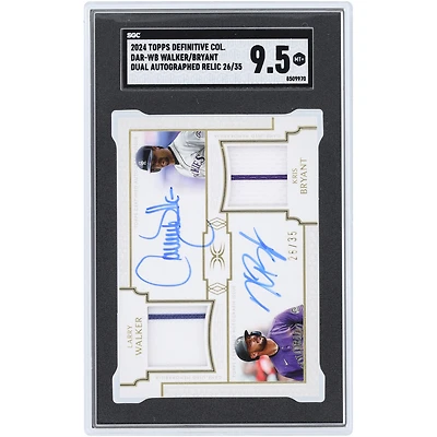 Larry Walker et Kris Bryant Colorado Rockies Autographié 2024 Topps Definitive Collection Double Maillot Bicolore Rayures Reliques #DAR-WB #26/35 SGC Authentifié Carte 9.5