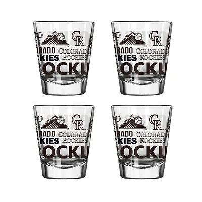 Logo Brands Colorado Rockies 4-Pack 2oz. Shot Glass Set