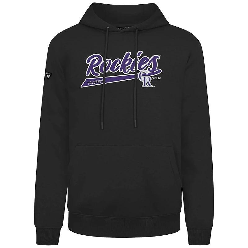 Sweat à capuche en polaire noir Podium des Colorado Rockies pour homme Levelwear