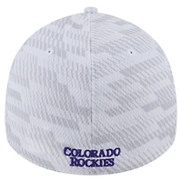 Casquette New Era blanche Colorado Rockies Graded 39THIRTY Flex pour homme