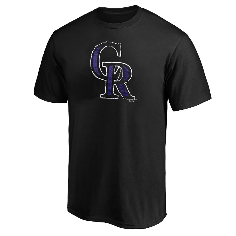 T-shirt noir à logo vieilli Big & Tall Colorado Rockies pour homme