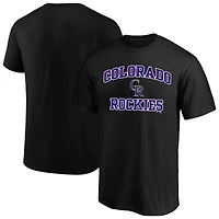 T-shirt noir pour homme avec logo « Cœur et âme » des Colorado Rockies, grand