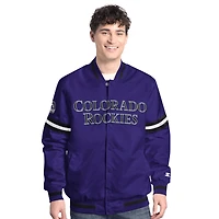 Men's Starter  Purple Colorado Rockies Scout Full-Snap Varsity Jacket
