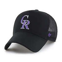 Casquette de camionneur ajustable noire Colorado Rockies Ballpark Offside pour homme '47