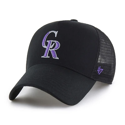 Casquette de camionneur ajustable noire Colorado Rockies Ballpark Offside pour homme '47