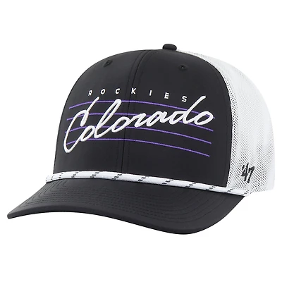 Men's '47 Black Colorado Rockies Downburst Trucker Adjustable Hat