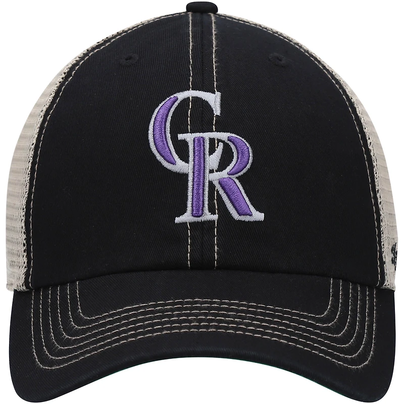 Men's '47 Black Colorado Rockies Trawler Clean Up Trucker Snapback Hat