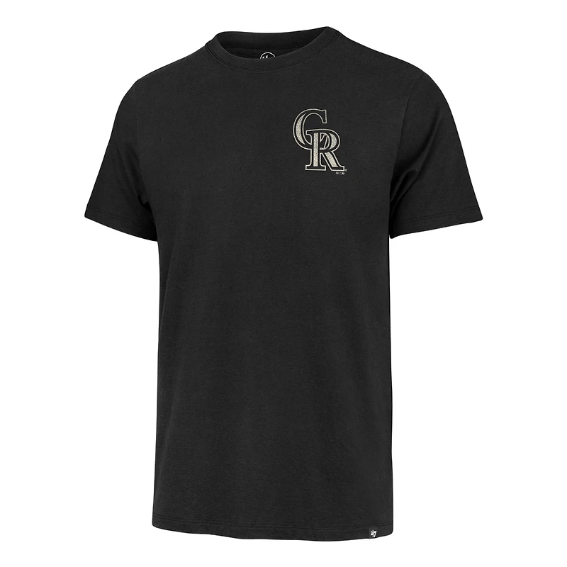 Men's '47  Black Colorado Rockies Turn Back Franklin T-Shirt