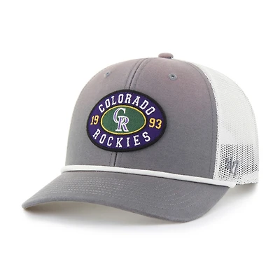 Men's '47 Gray/White Colorado Rockies Tide Sweep Rope Trucker Adjustable Hat