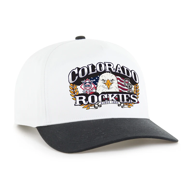 Men's '47 White/Black Colorado Rockies Americana Eagle Hitch Adjustable Hat