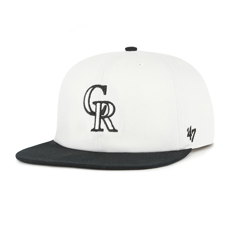 Casquette snapback blanche/noire pour homme Colorado Rockies Foundation Captain '47
