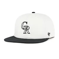 Casquette snapback blanche/noire pour homme Colorado Rockies Foundation Captain '47