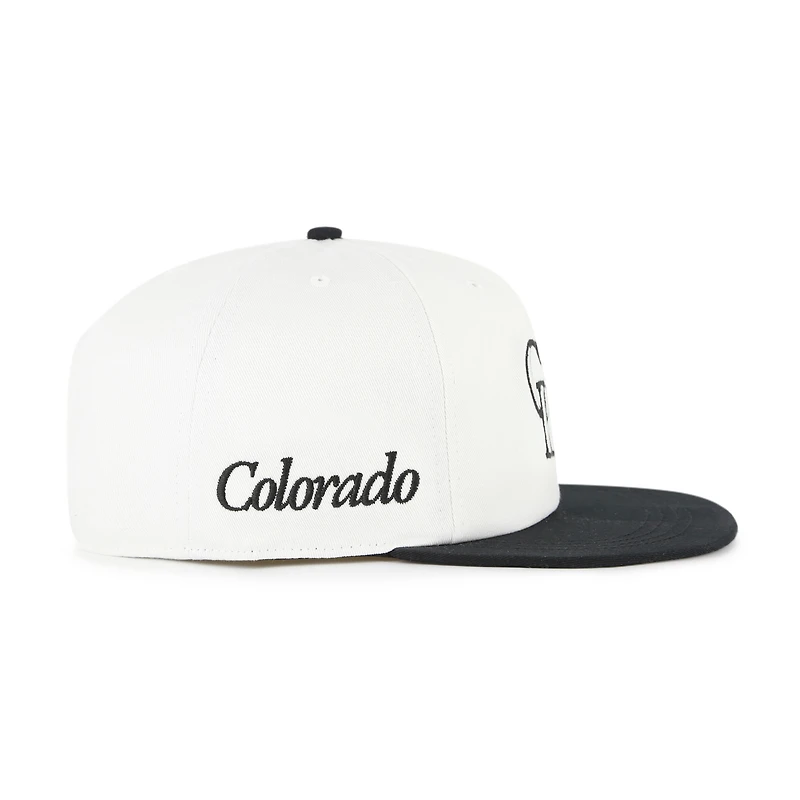 Casquette snapback blanche/noire pour homme Colorado Rockies Foundation Captain '47