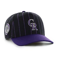 Men's '47 x Rawlings Black/Purple Colorado Rockies Pinstripe Hitch Adjustable Hat
