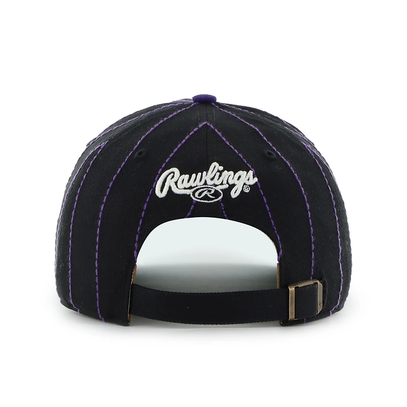 Men's '47 x Rawlings Black/Purple Colorado Rockies Pinstripe Hitch Adjustable Hat